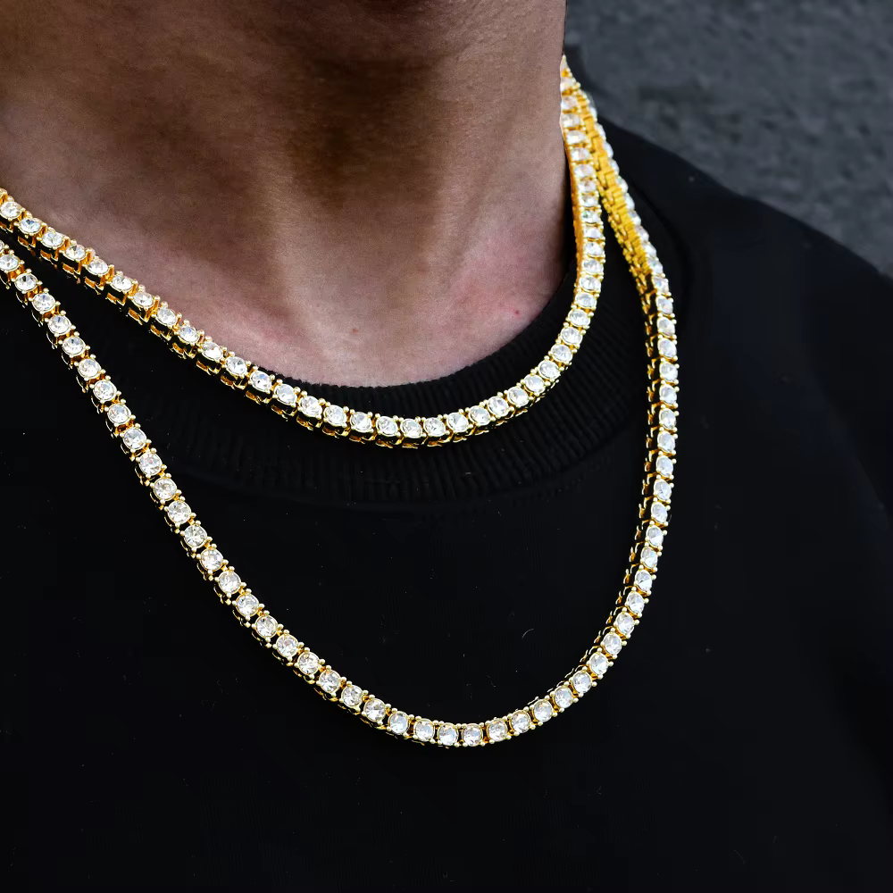 Unisex 4MM Iced Out Tennis Chain
