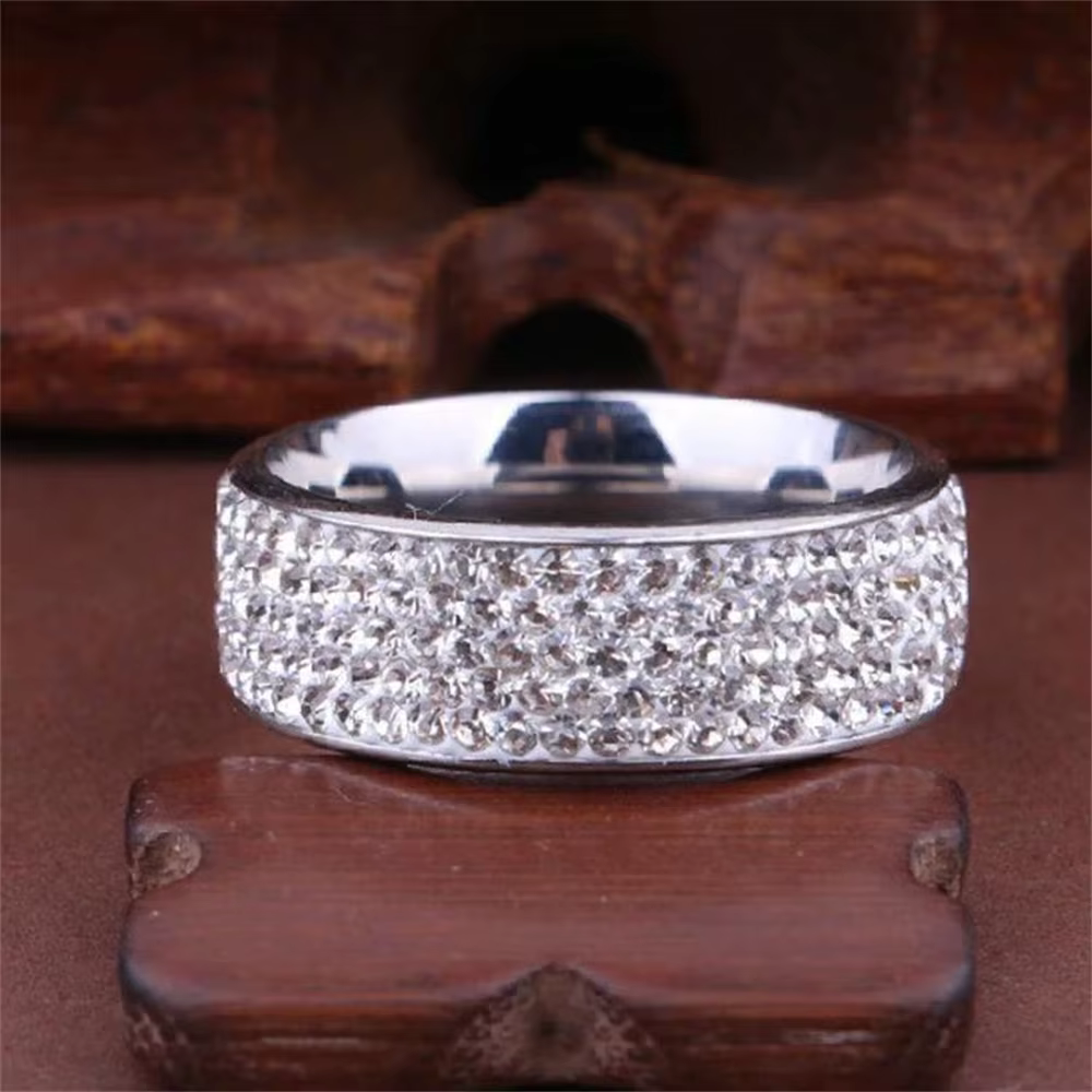 Unisex 8mm Wide Cubic Zirconia Ring