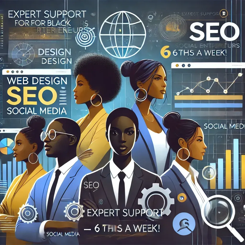 A group of people standing next to each other with seo written on the bottom