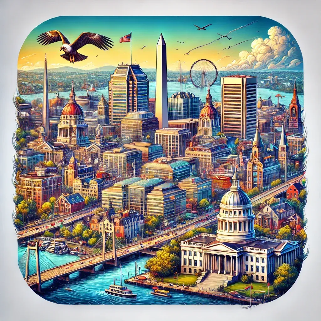 The washington monument is lit up at night and reflected in the water