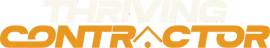 The logo for thriving contractor is orange and white on a white background.