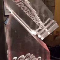 Clear ice sculpture with 