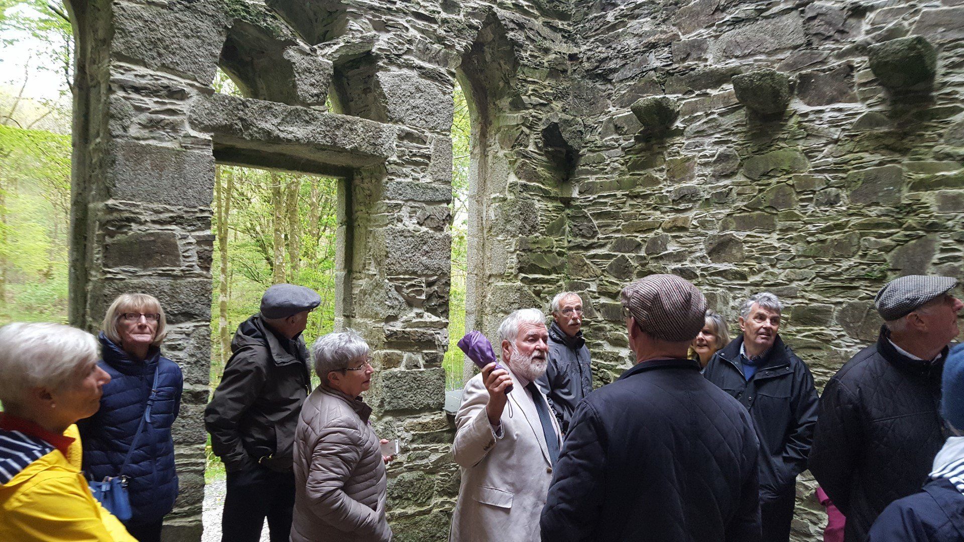 Association Members on a guided tour by David Steel of the Temple, recipient of funding from the Association