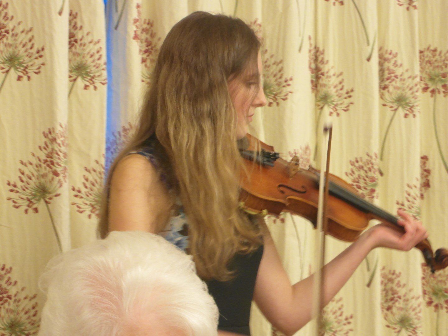 Violinist Abbie Ribbens entertaining the guests at the Annual Dinner, Murray Arms, Gatehouse of Fleet