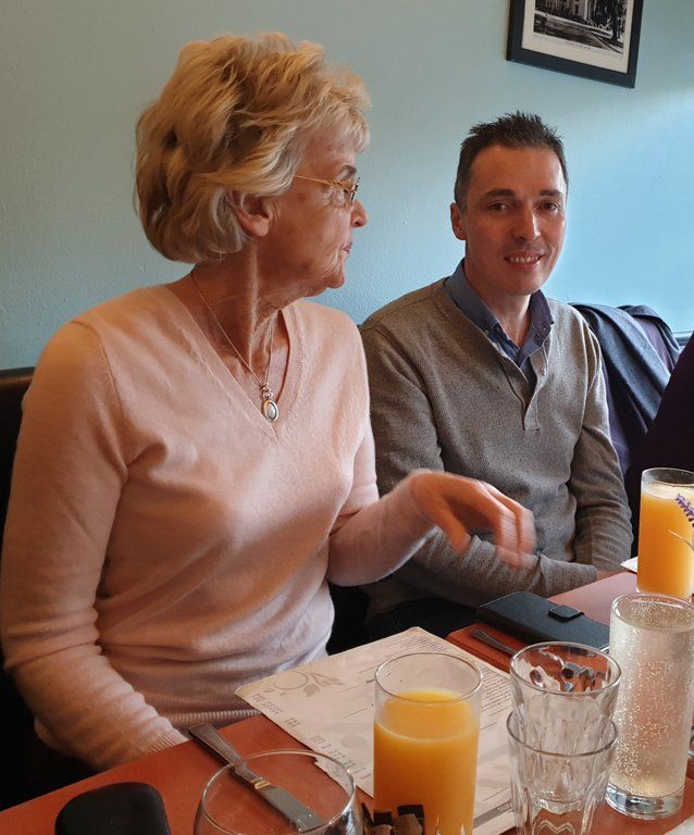Trustees Anne Rankin and Andy Murray at the Derby Café