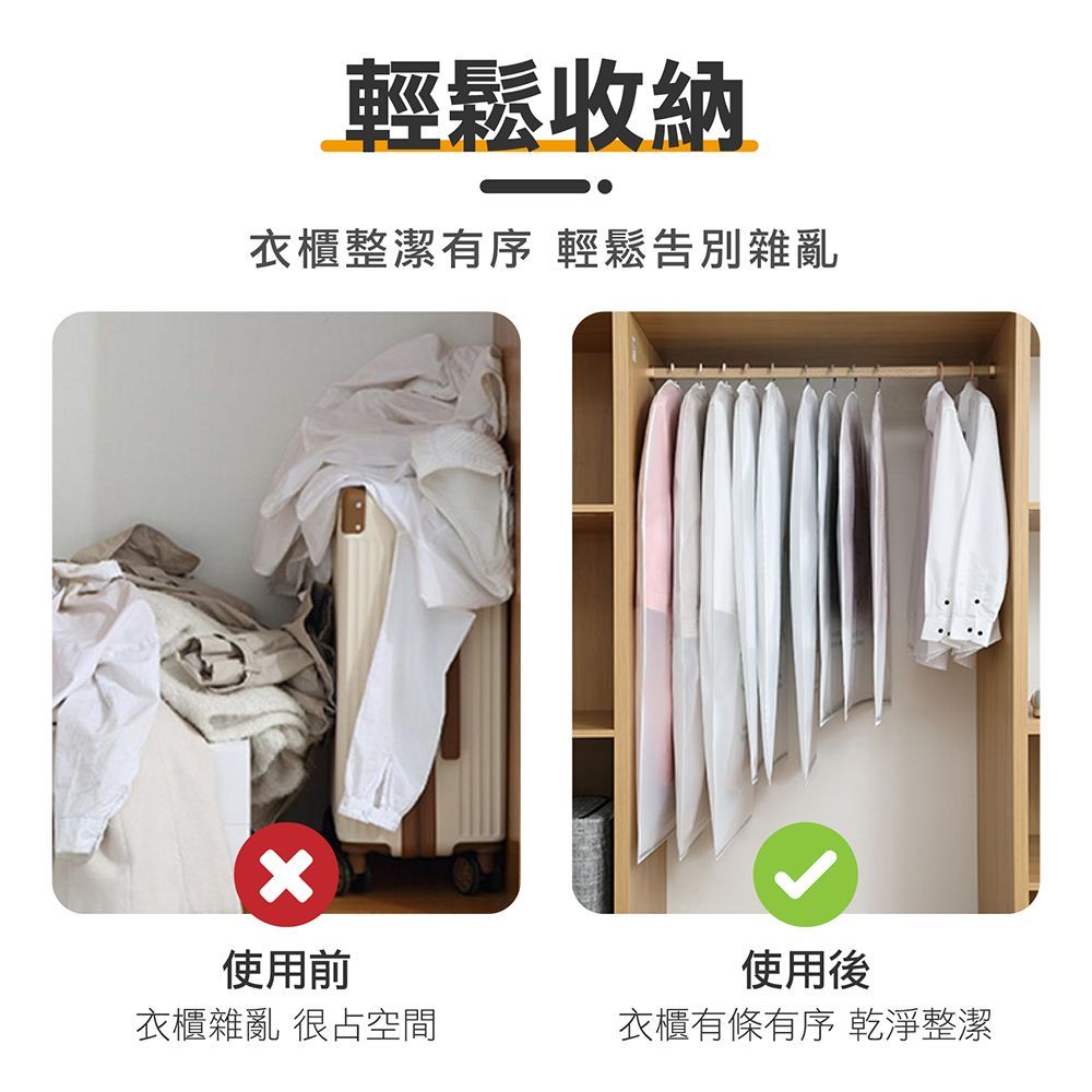 【多種尺寸 】衣物防塵套 防塵套 衣物防塵罩 防塵罩 加厚衣物防塵套 衣服收納袋 透明衣服防塵套 衣物收納袋 衣物收納 大衣防塵袋 外套防塵套 外套防塵罩 西裝防塵套 西裝收納袋 西裝防塵罩【DO373】