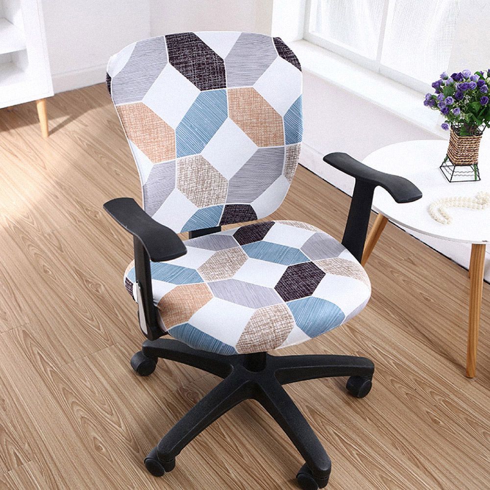 (可水洗彈力椅套 |【幾何】)可水洗！【分離式彈力椅套】椅套 電腦椅套 辦公椅套 座椅套 辦公室椅套 分離式椅套 餐椅套 凳子套 坐墊套 椅套罩【DO467】