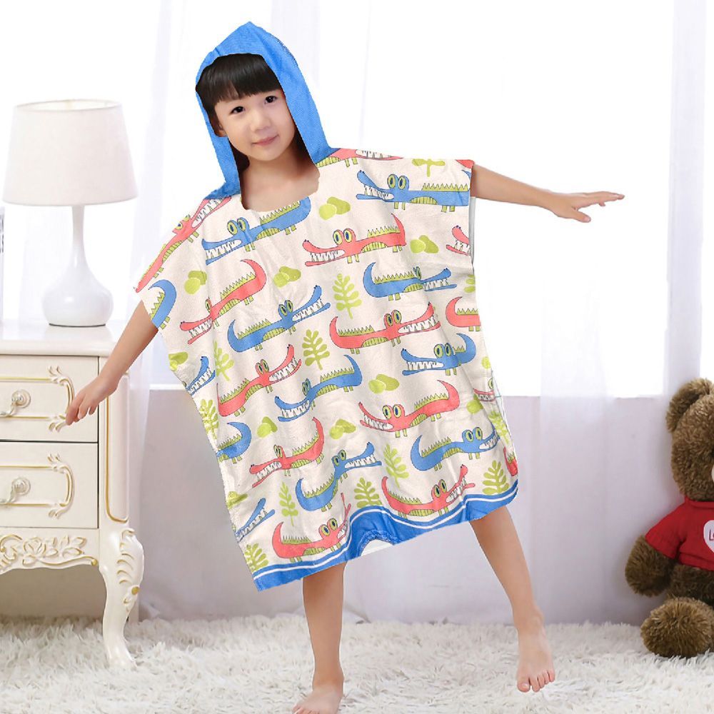 (【成人款】海島假日)速乾吸水！【吸水毛巾衣】毛巾衣 浴巾衣 浴巾斗篷 吸水浴巾 兒童浴巾 連帽浴巾 沙灘衣 游泳浴巾 穿式浴巾衣 印花浴巾【DO465】