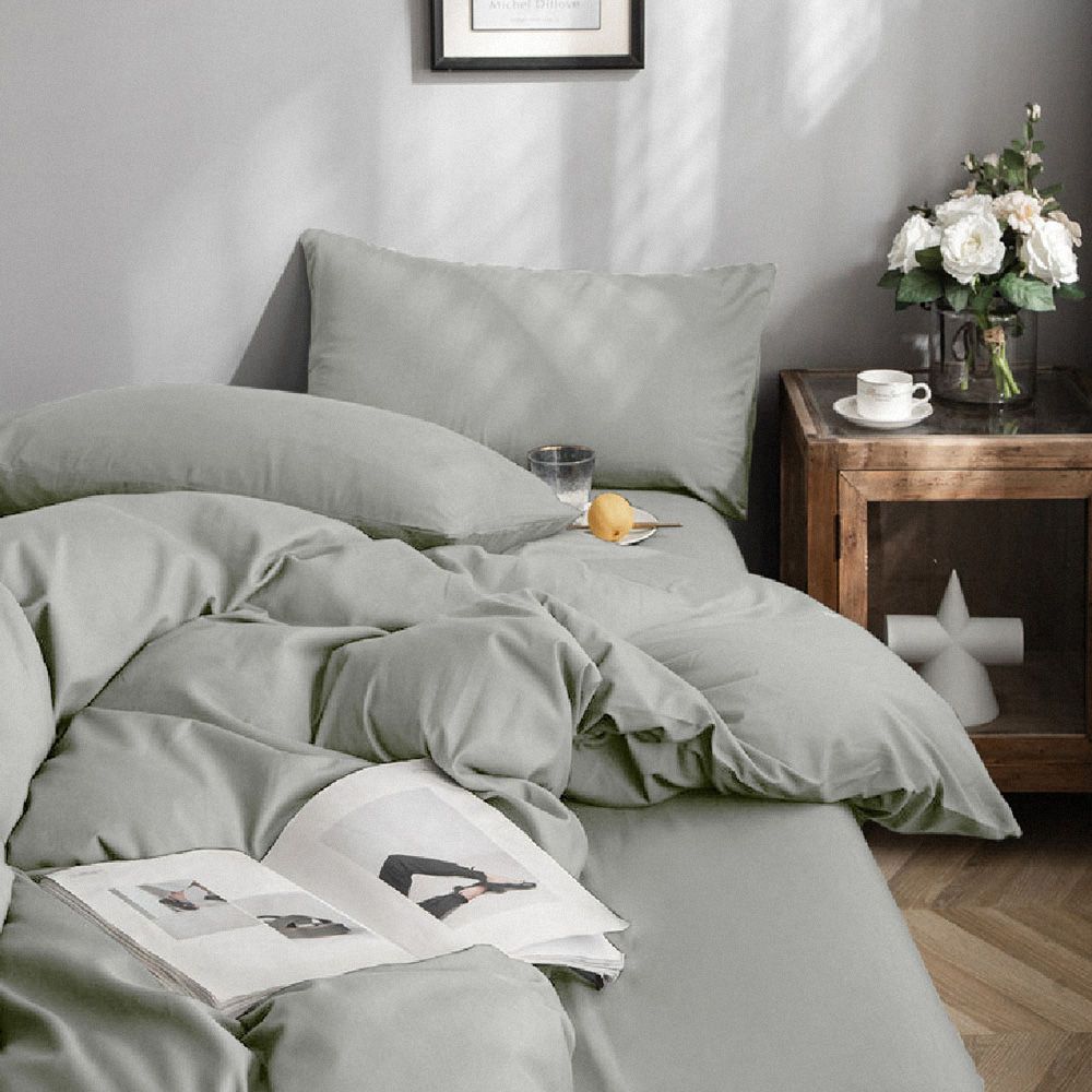 (雙人特大(床包1+枕套2)-消炭灰)德國魯道夫 抗菌材質【素色床包】床包 柔棉床包 藍貓 單人床包 銀離子 抗菌 雙人床包 雙人加大 純棉床包 床單【DR412】