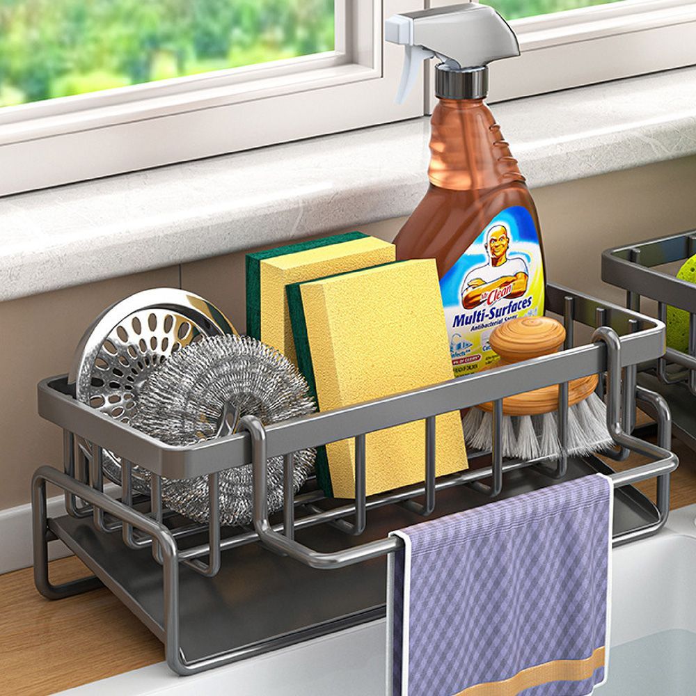 (碳鋼洗手台瀝水架 【無帶桿款】)非塑膠 是碳鋼！【耐用碳鋼 自動瀝水架】瀝水架 水槽瀝水架 海綿瀝水架 洗手台自動瀝水架 流理臺瀝水架  廚房置物架【DO567】