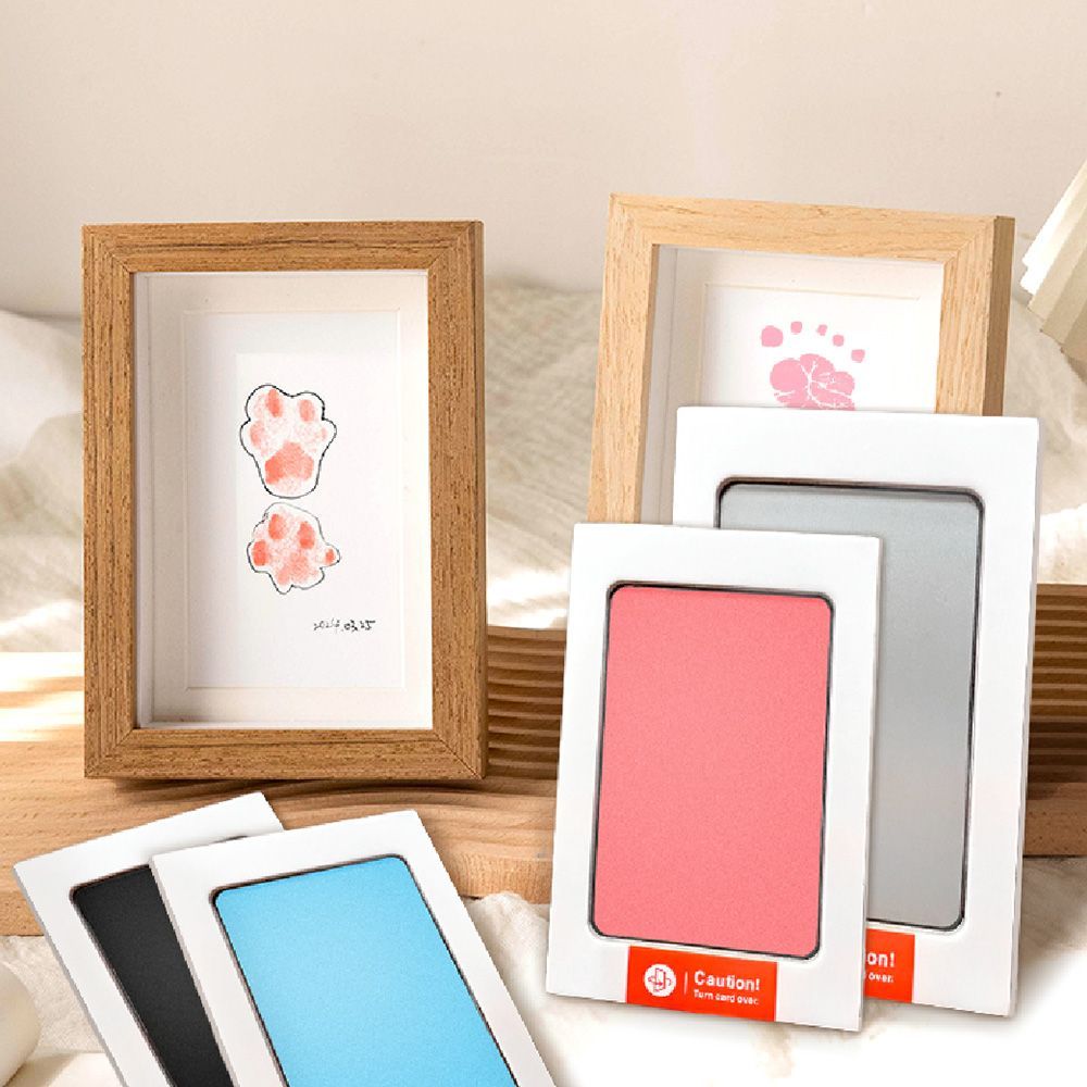 (大款(附贈專用紙板x2),銀色)3件再98折！【紀念手足印台】手足印台 印台 手印 腳印 貓掌印 狗掌印 貓狗印台 寵物腳印 寵物印台 新生兒印【DO520】