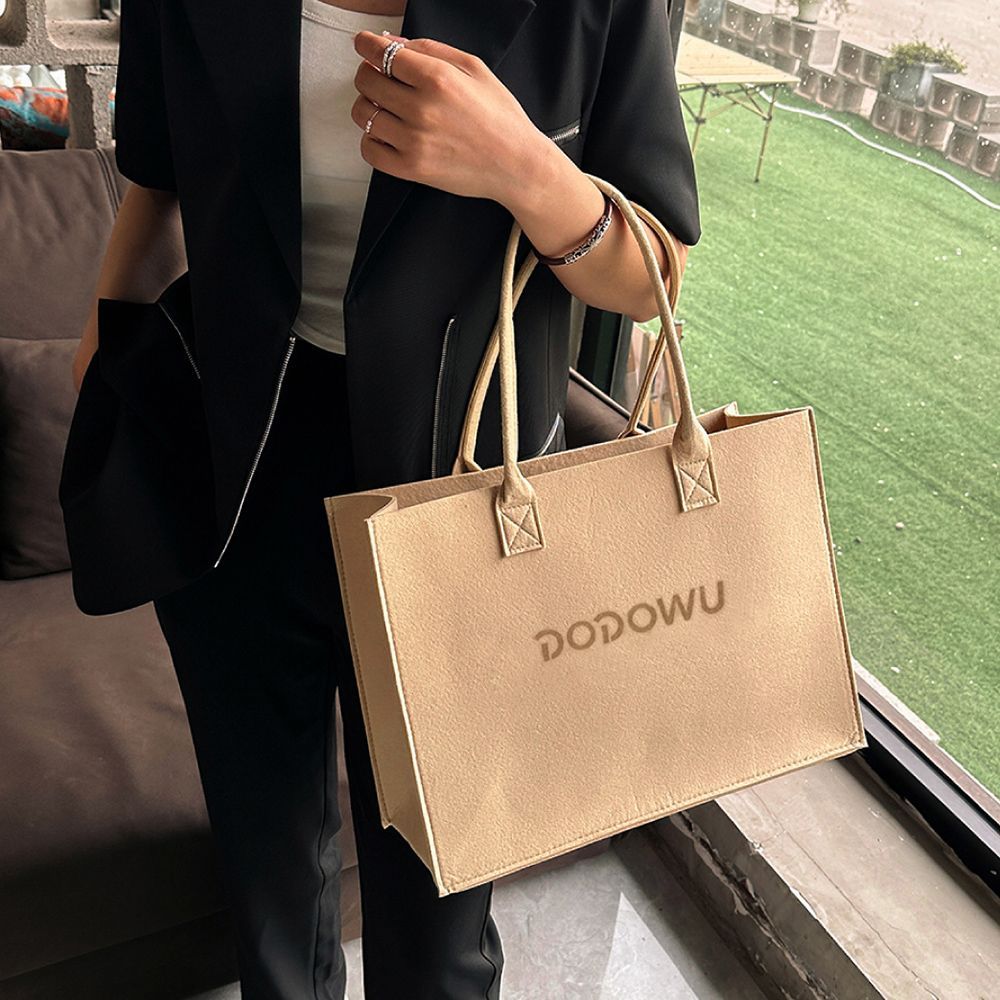 (洛可可灰,大 (39.5x12x29.5cm))【毛氈手提托特包】 購物袋 環保購物袋 手提袋 手提包 毛氈手提袋 毛氈購物袋 環保袋 不織布手提袋 包包 提袋 肩背包【DO334】