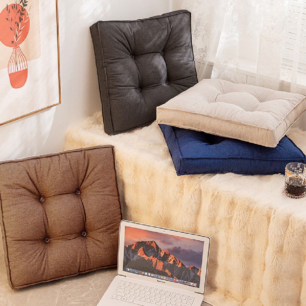 (【2.0透氣加厚】米白40*40*7cm)2025透氣加厚版！【加厚綁帶坐墊】綁帶坐墊 加厚坐墊 坐墊 辦公室坐墊 椅背墊  美臀坐墊 椅子坐墊  椅墊 靠墊【DO432】