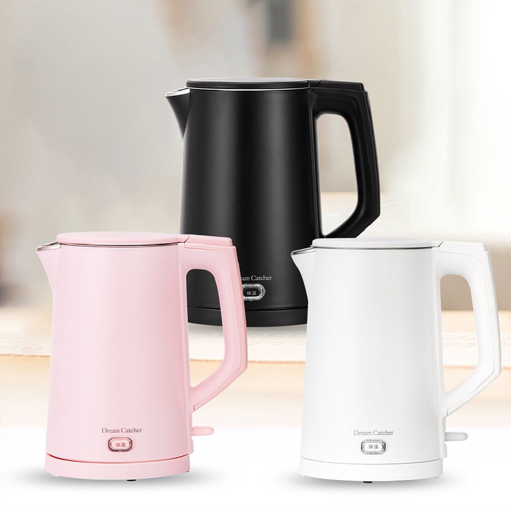 (【1.8L 經典雅致款】白色)唯一2.3L大容量【雙層防燙設計! 一鍵保溫 沸騰斷電】一年保固 不鏽鋼快煮壺 熱水壺 快煮壺 電熱水壺 電茶壺 電熱壺【DR283】