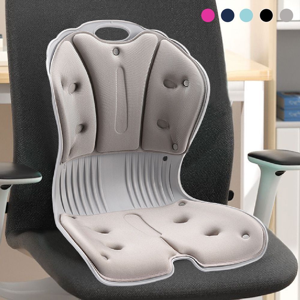 (沉穩黑,成人款)【護腰美姿墊】防駝背坐墊 護腰坐墊 靠背坐墊 坐墊 椅墊 矯正坐墊 防駝背椅墊 護腰椅墊 靠背椅墊 矯正椅墊 辦公室椅墊【DO361】