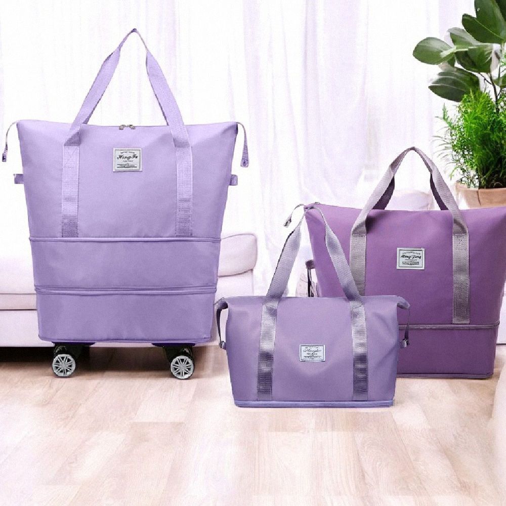 (丁香紫)可大可小伸縮自如！【摺疊擴充旅行包】摺疊旅行袋 旅行袋 行李袋 旅行包拉桿 防水袋 登機包 可擴充登機包 拉桿行李袋【DO534】
