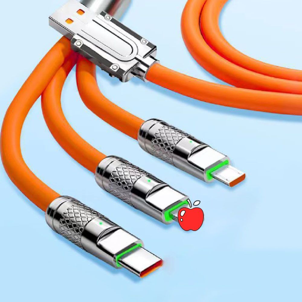 【120W三合一快充線】不支援I15 充電線 傳輸線 iPhone線 Type-C線 旋轉頭快充 數據線 安卓 蘋果【DO415】