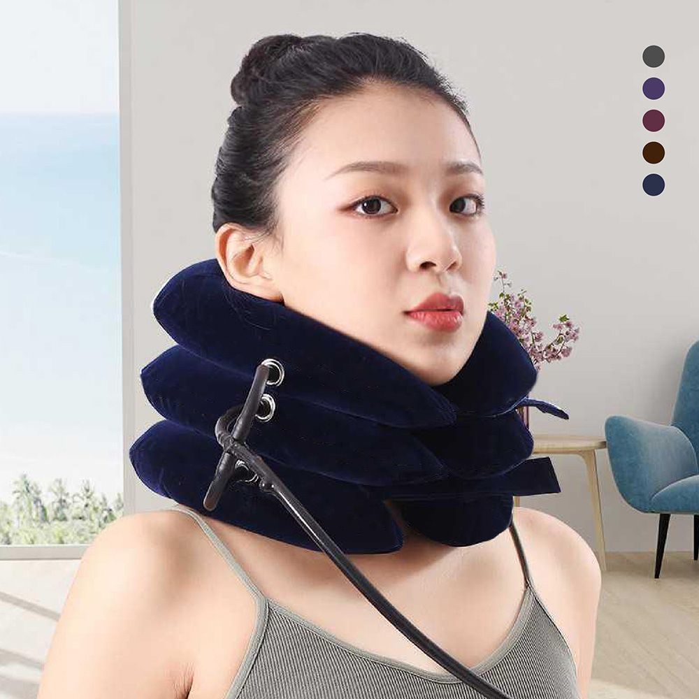 (下單請備註顏色) 【預購】充氣式頸枕 頸椎拉伸 護頸枕 頸部按摩 充氣枕 旅行枕 充氣枕頭 頸枕 氣囊枕 脖子牽引器【DO168】