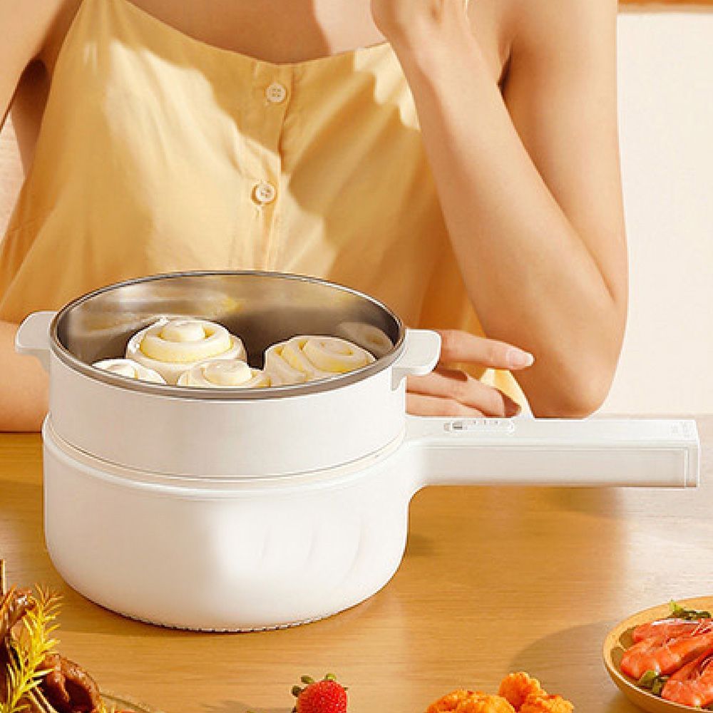 【 2L多功能快煮鍋 】【富力森 2L多功能快煮鍋 (附蒸籠)】快煮鍋 小電鍋 電熱鍋 蒸鍋 電煮鍋 電鍋 料理鍋 煎鍋 電火鍋 美食鍋【DR069】