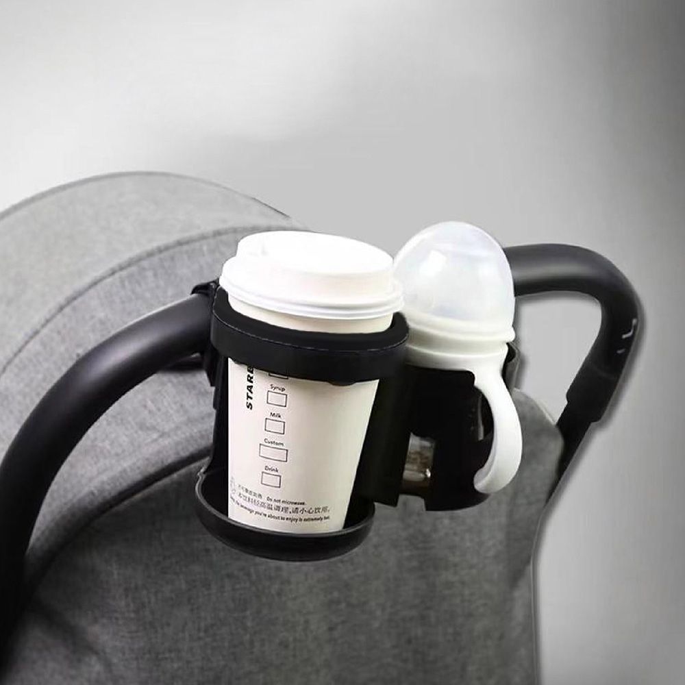 嬰兒車雙杯架 嬰兒推車雙杯架 嬰兒車杯架 奶瓶架 雙杯架 外出嬰兒車奶瓶杯架 夾式杯架 飲料架 水杯架【DO692】