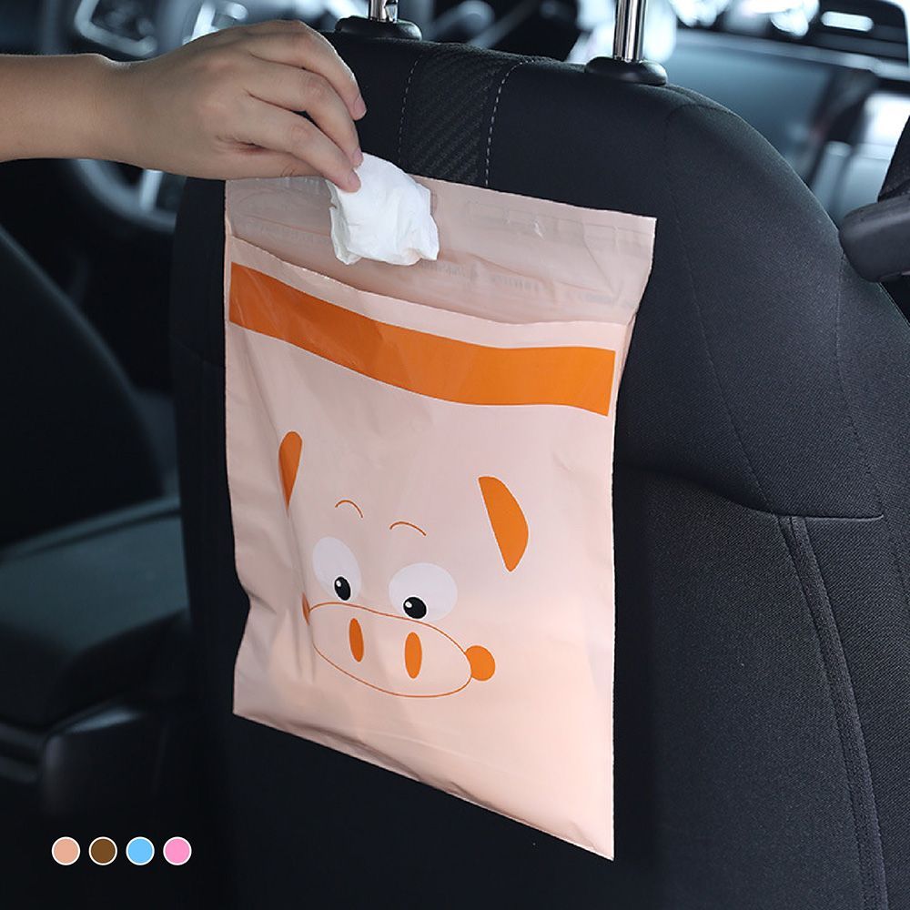 【黏貼式車用垃圾袋】 垃圾袋 創意汽車垃圾袋 嘔吐袋 可封口垃圾袋 環保袋 車用收納袋 廚房垃圾袋【DO043】
