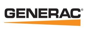 Generac logo with black text and orange horizontal line.