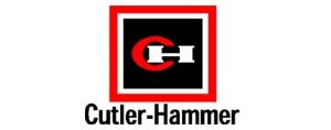 Cutler-Hammer logo: Red square with a black square inside, red circle with white letters 