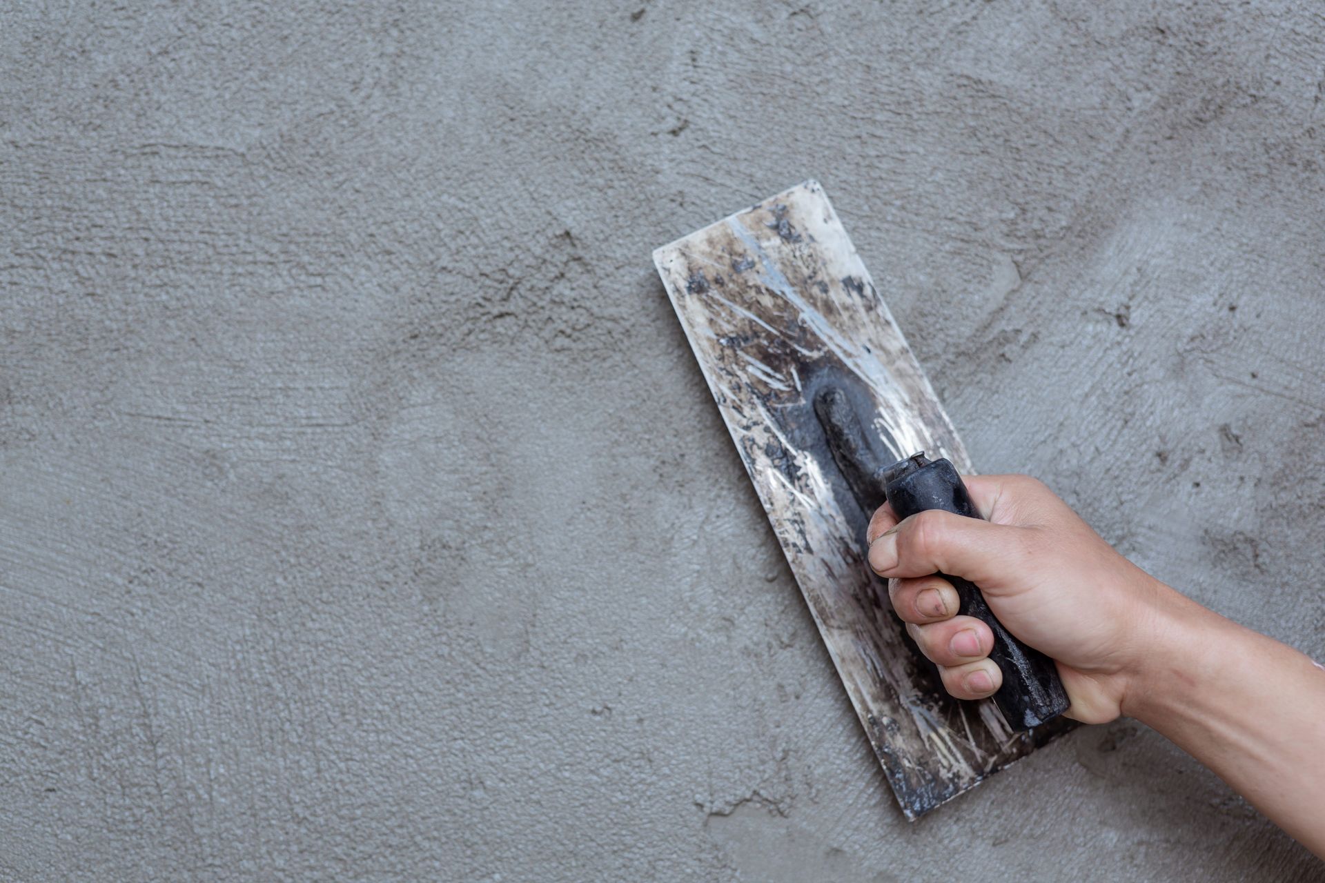 plastering plastering a wall with trowl