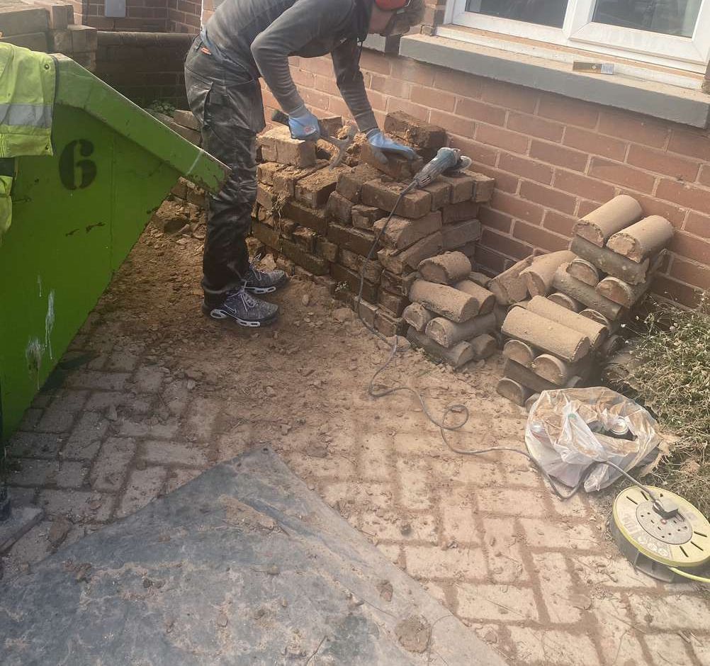 Brick work repairs and re-pointing with restored bricks