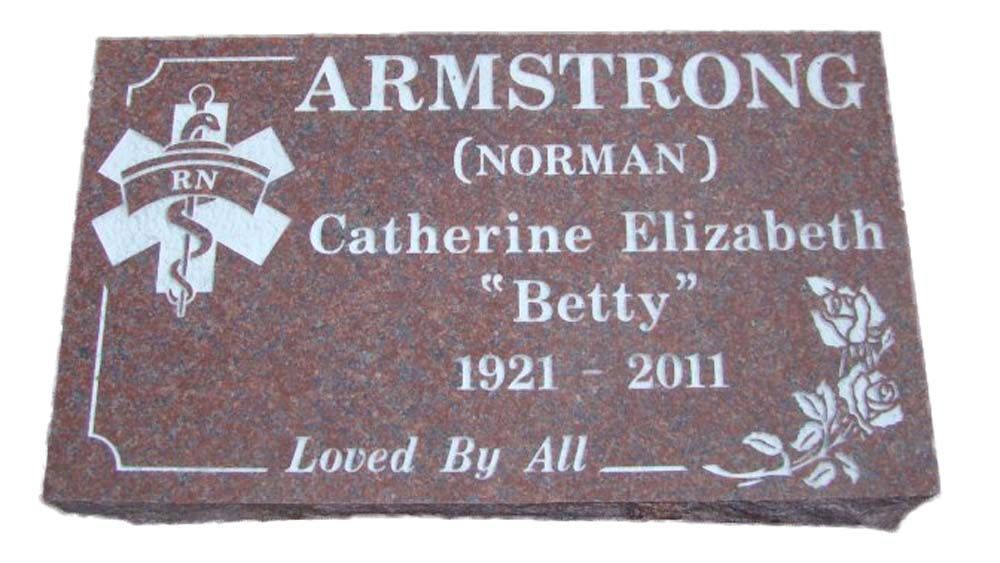 A gravestone for armstrong norman catherine elizabeth betty 1921-2011