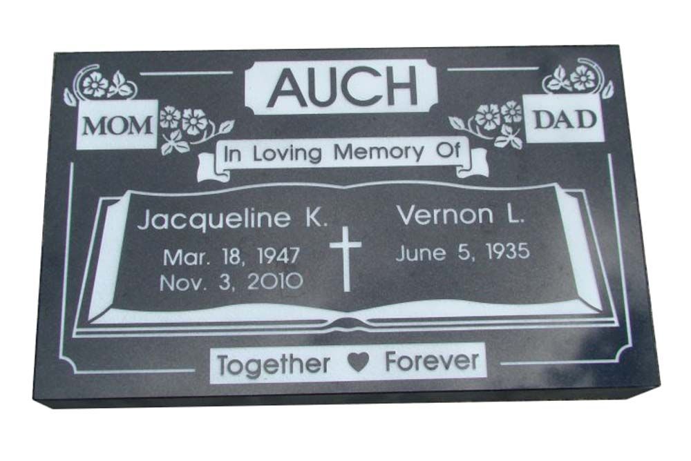 A gravestone for jacqueline k. and vernon l.