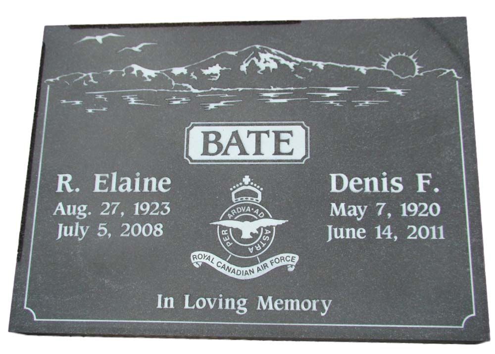 A gravestone for r. elaine bate and denis f.