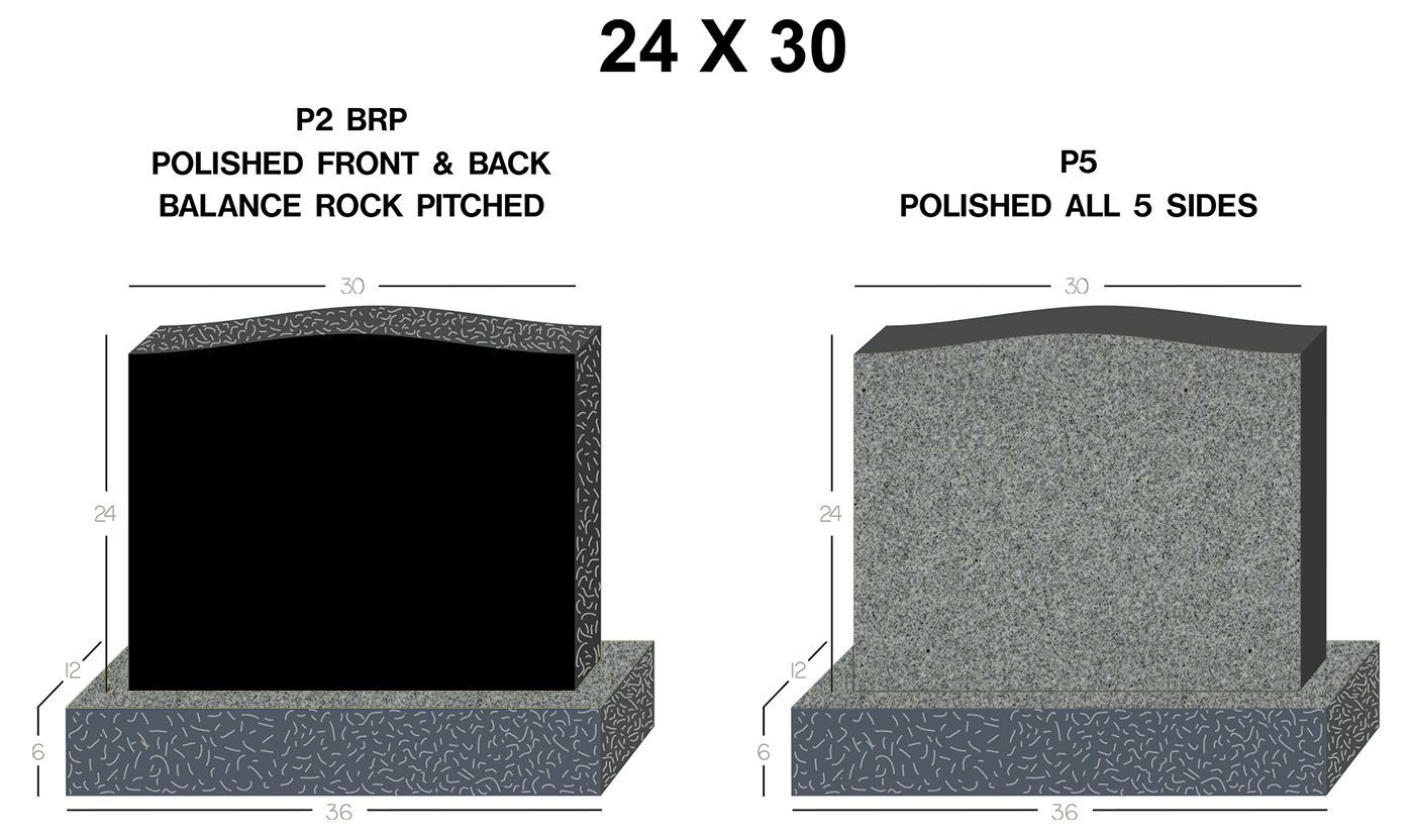 a picture of a gravestone with the number 24 x 30 on it