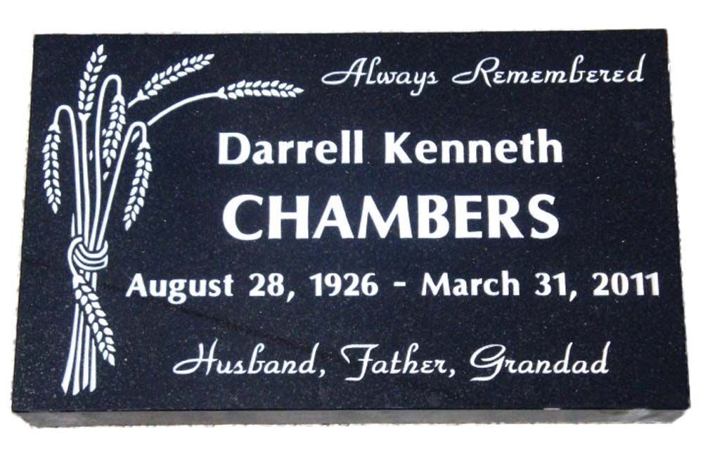A black gravestone for darrell kenneth chambers