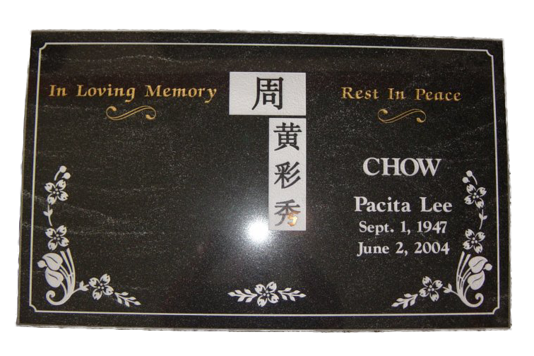 a gravestone for chow pacita lee rests in peace