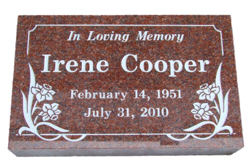 A gravestone for irene cooper who died on july 31 2010