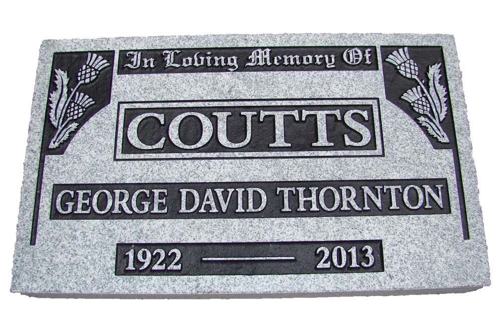 A gravestone for george david thornton in loving memory of coutts
