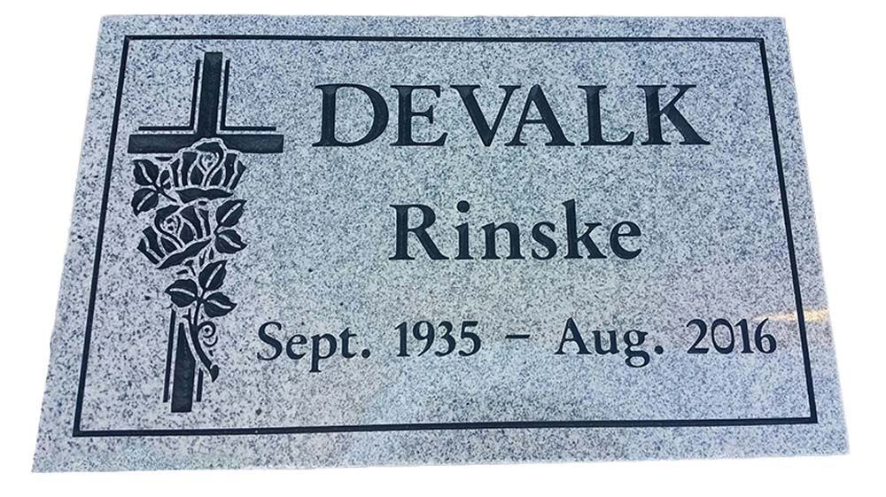 A gravestone for a person named devalk rinske