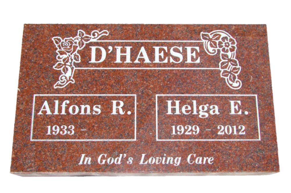 A gravestone for alfons r. and helga e.