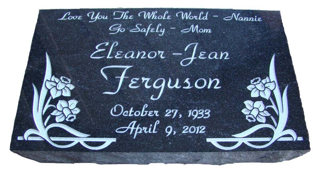 A gravestone for eleanor jean ferguson who died on april 9 2012