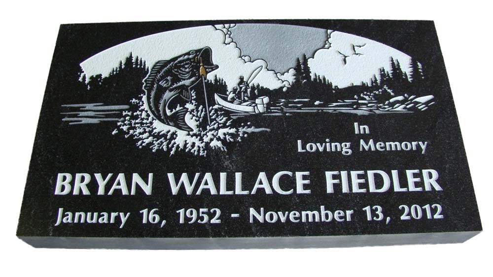 A black gravestone for bryan wallace fiedler
