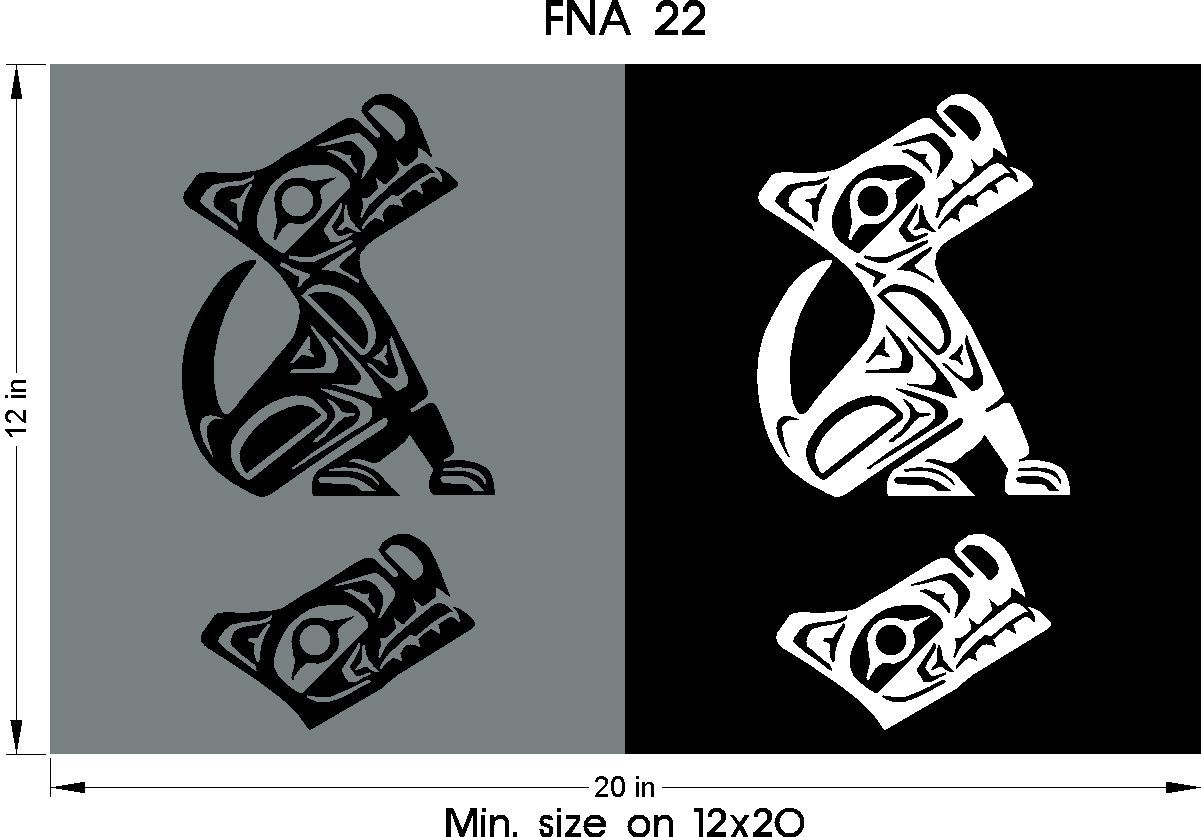 First Nations Art for Headstone engraving - wolf