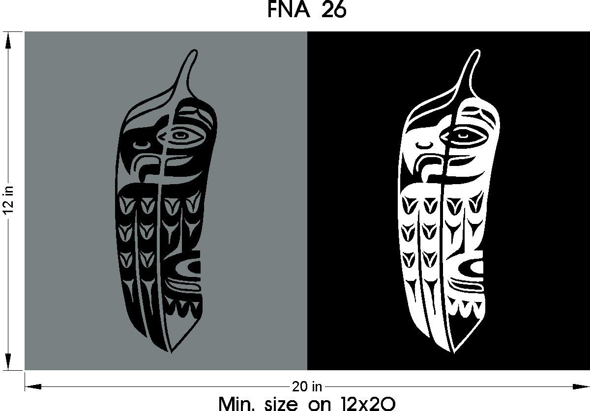 First Nations Art for Headstone engraving - feather