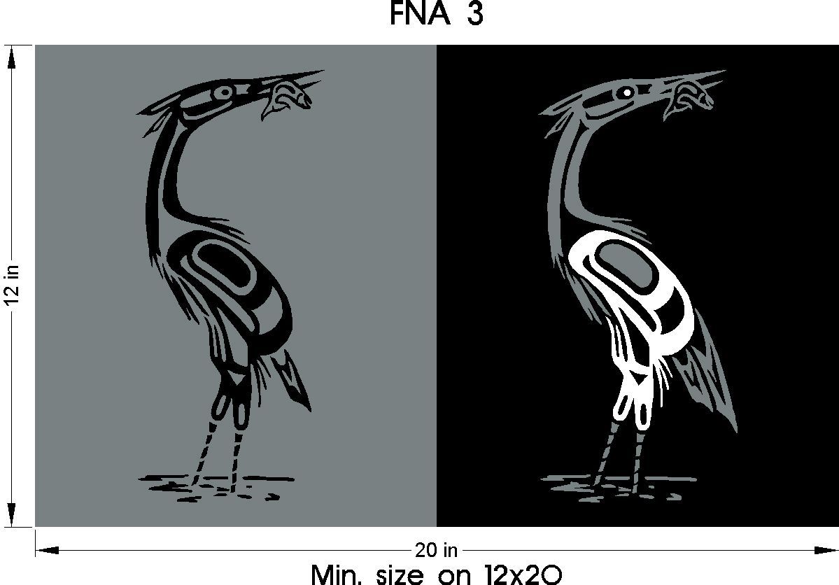 First Nations Art for Headstone engraving - heron