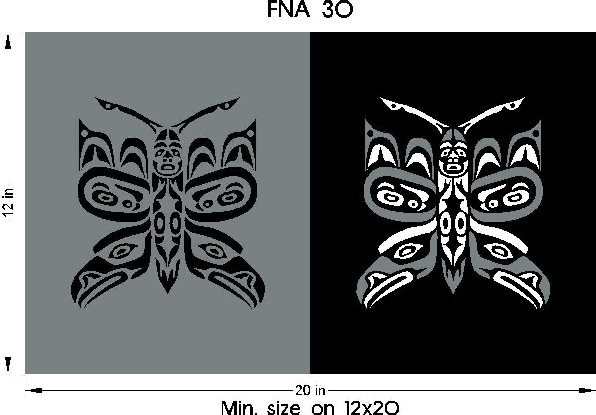 First Nations Art for Headstone engraving - butterfly