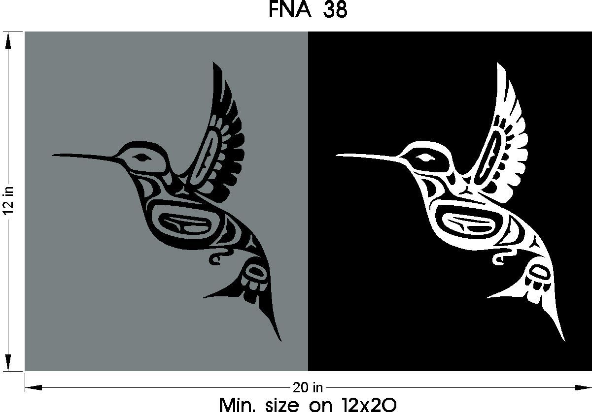 First Nations Art for Headstone engraving - hummingbird
