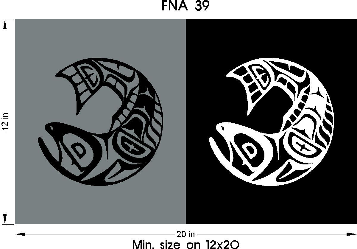 Indigenous Art for Headstone engraving - salmon