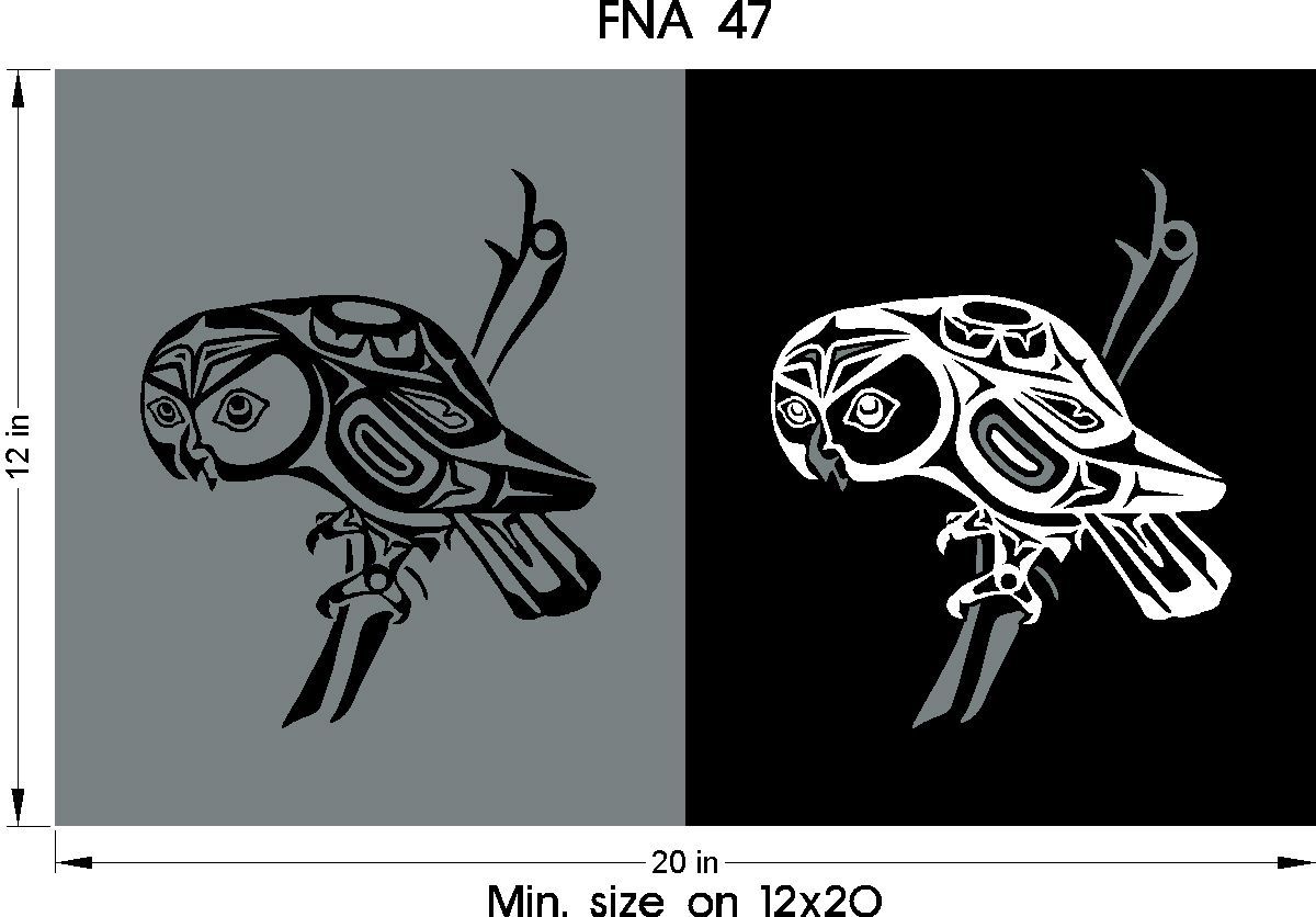 Indigenous Art for Headstone engraving - owl