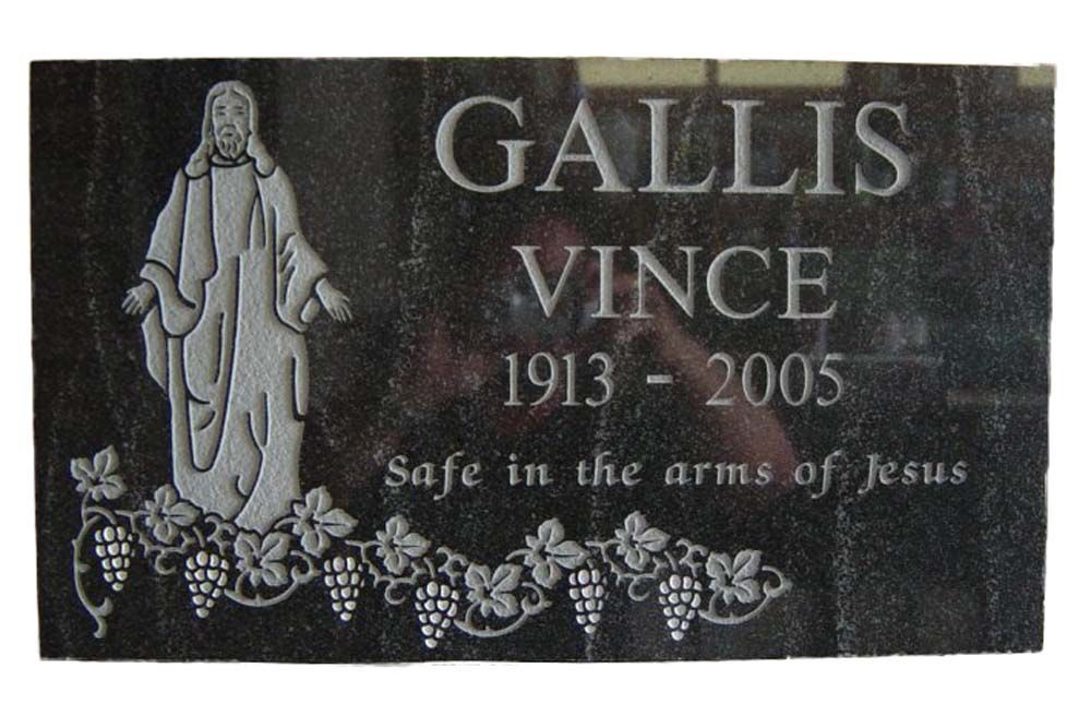 A gravestone for a man named gallis vince