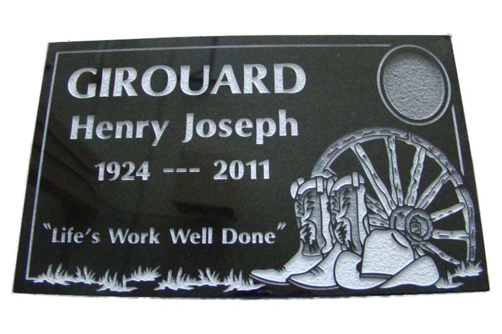 A black grave marker for henry joseph 1924-2011